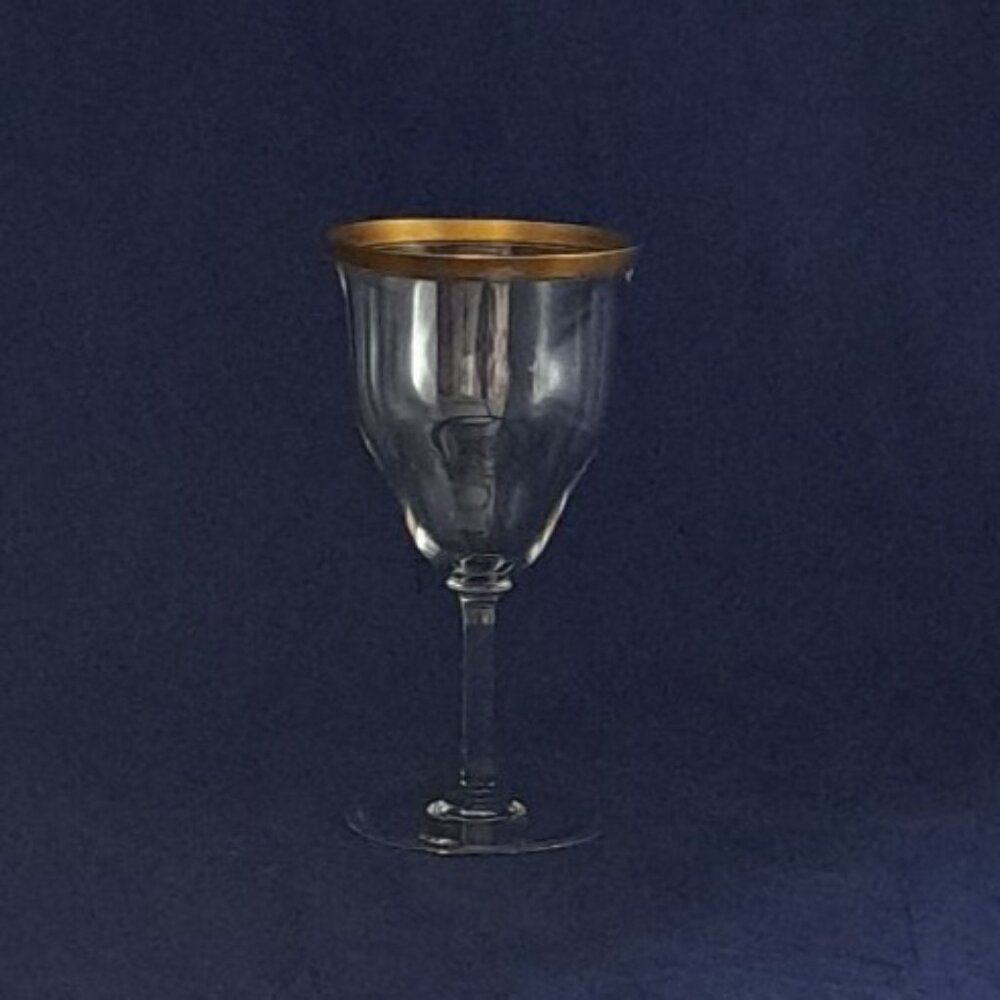 Hawkes Gold Bands Water Goblet With Gold Trim Elegant Vintage Glassware